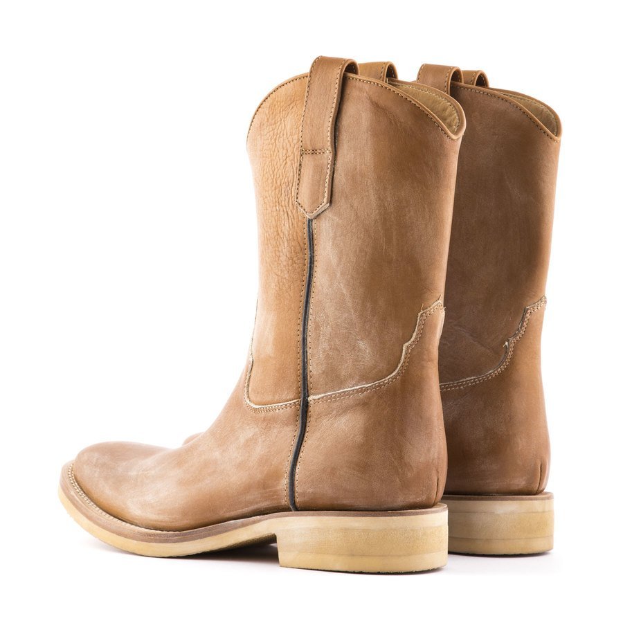 Stivali western buttero originals in cuoio scuro e punta tonda - immagine 3