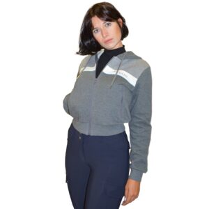 Felpa crop tribe cotone felpato grigio donna