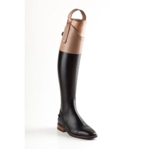 Stivali inglesi Cesare in pelle bicolore con zip posteriore