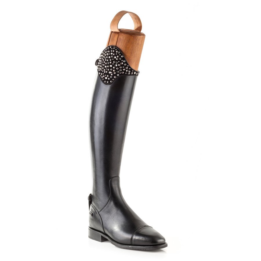Stivali inglesi Erika in pelle con Top in camoscio e decorazioni con borchie