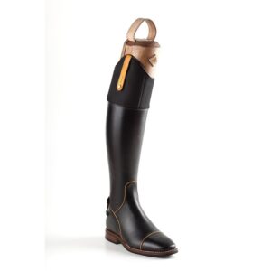 Stivali inglesi Maximus in pelle con fascia a strappo e zip posteriore + porta frustino