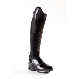 Stivali inglesi Ramses in pelle con zip posteriore, top a cascata e dettagli in vernice
