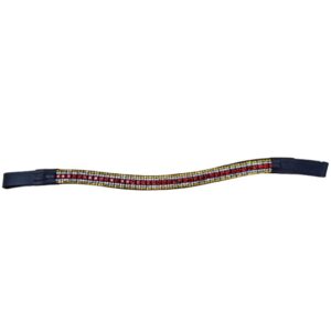 Frontalino sagomato in cuoio e strass a tre colori - ULTIMI PEZZI -