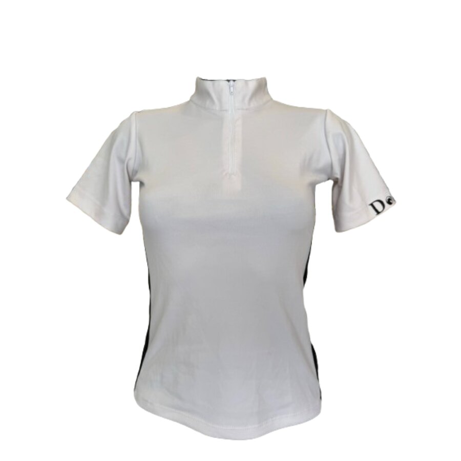 Polo donna in tessuto tecnico con zip