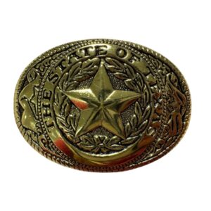 Fibbia Double S dorata con stella e scritta The state of Texas - ULTIMI PEZZI -