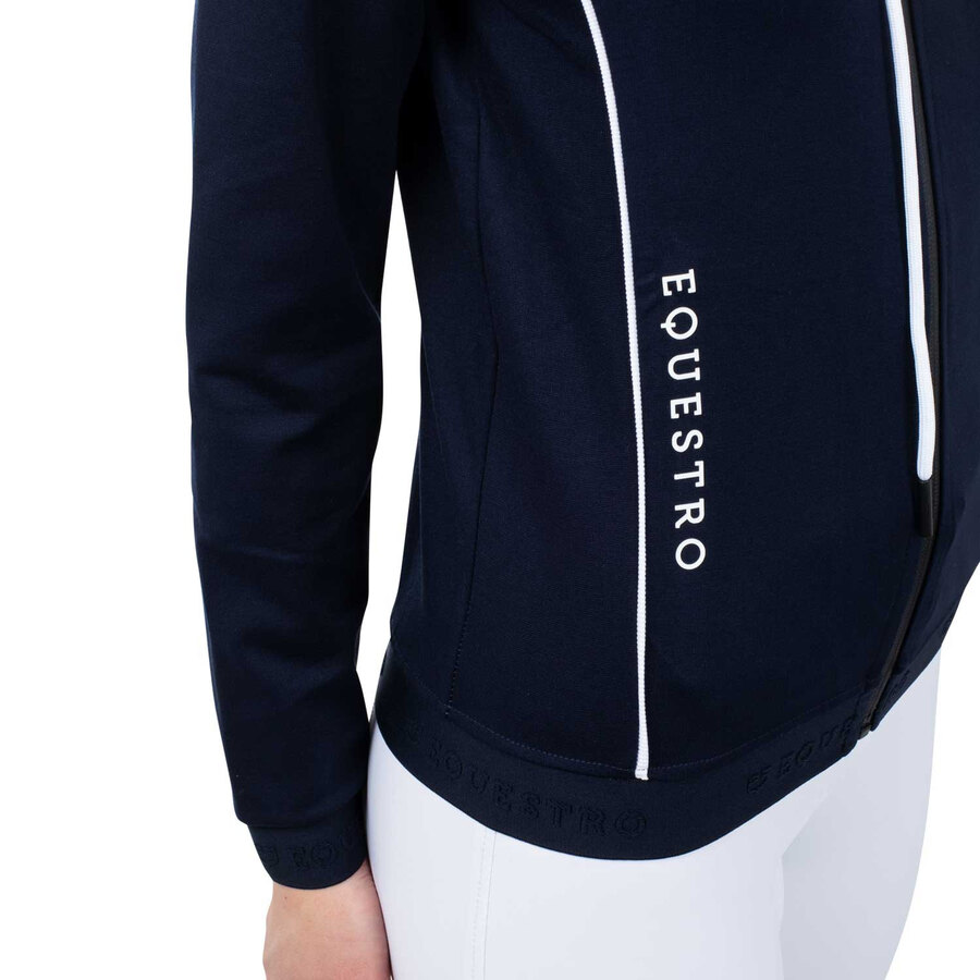 Felpa donna zip frontale tessuto tecnico interlock - immagine 3