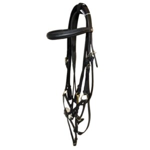 Briglia con capezzina messicana completa di redini in gomma - ULTIMO PEZZO - taglia COB colore NERO