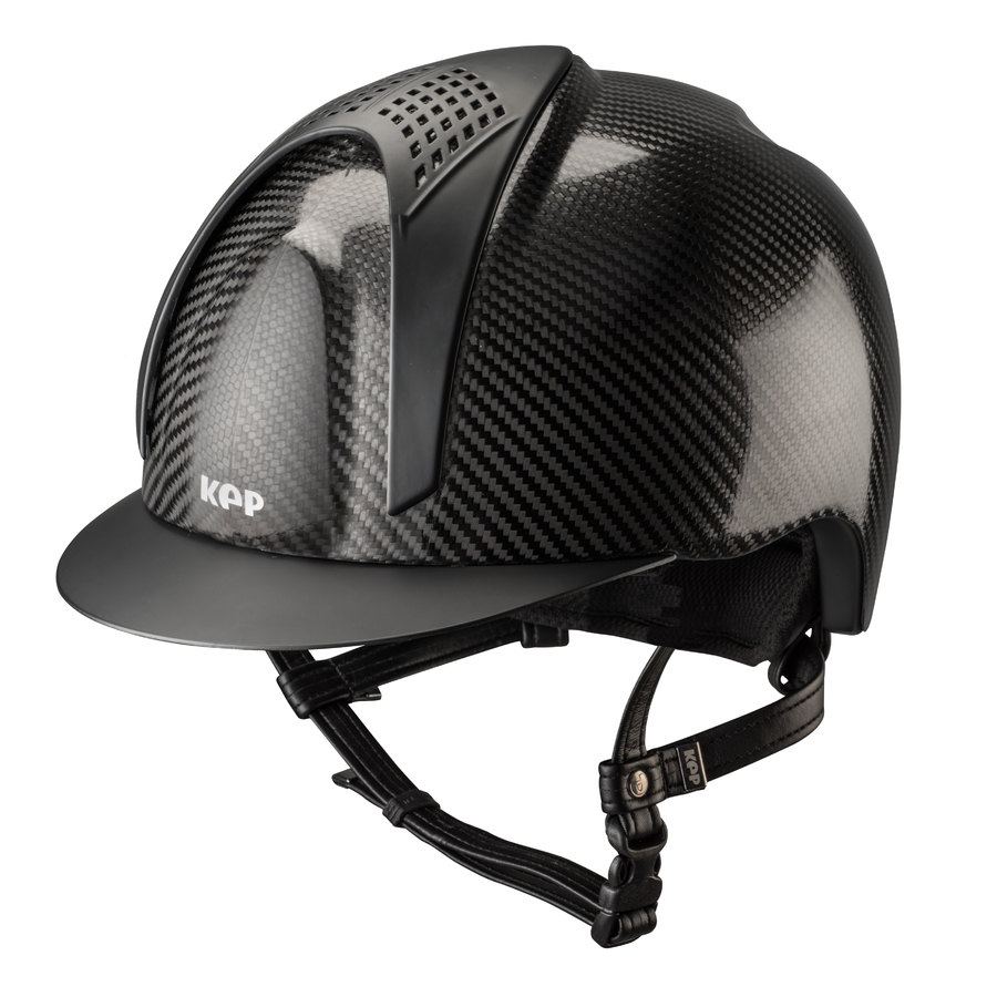 Casco linea E-light in carbonio lucido ultraleggero con griglie in acciaio linea E-light