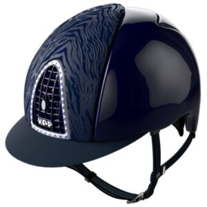 Casco personalizzato in tessuto Zebra Blu impreziosito con Swarovski