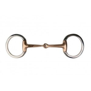 Copper eggbutt snaffle, flat rings