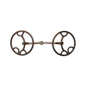 Filetto ad anelli metalab tipo gonzales in ferro brunito con imboccatura inox