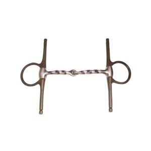 Filetto western metalab snodato ad aste in ferro brunito, imboccatura con torciglione grosso