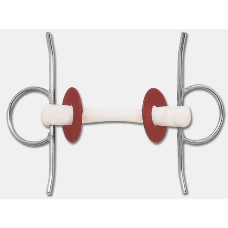 Filetto con aste in acciaio inox, imboccatura in gomma con anima in acciaio flessibile - ULTIMO PEZZO - misura 13.5 cm