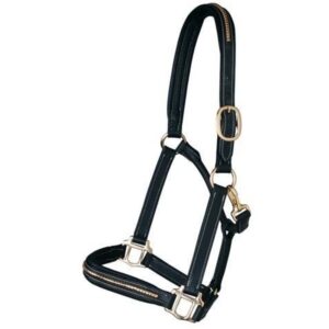 Capezza in cuoio con clincher ottone - ULTIMI PEZZI - colore NERO misura FULL