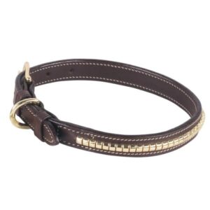 Collare in cuoio con clincher ottone