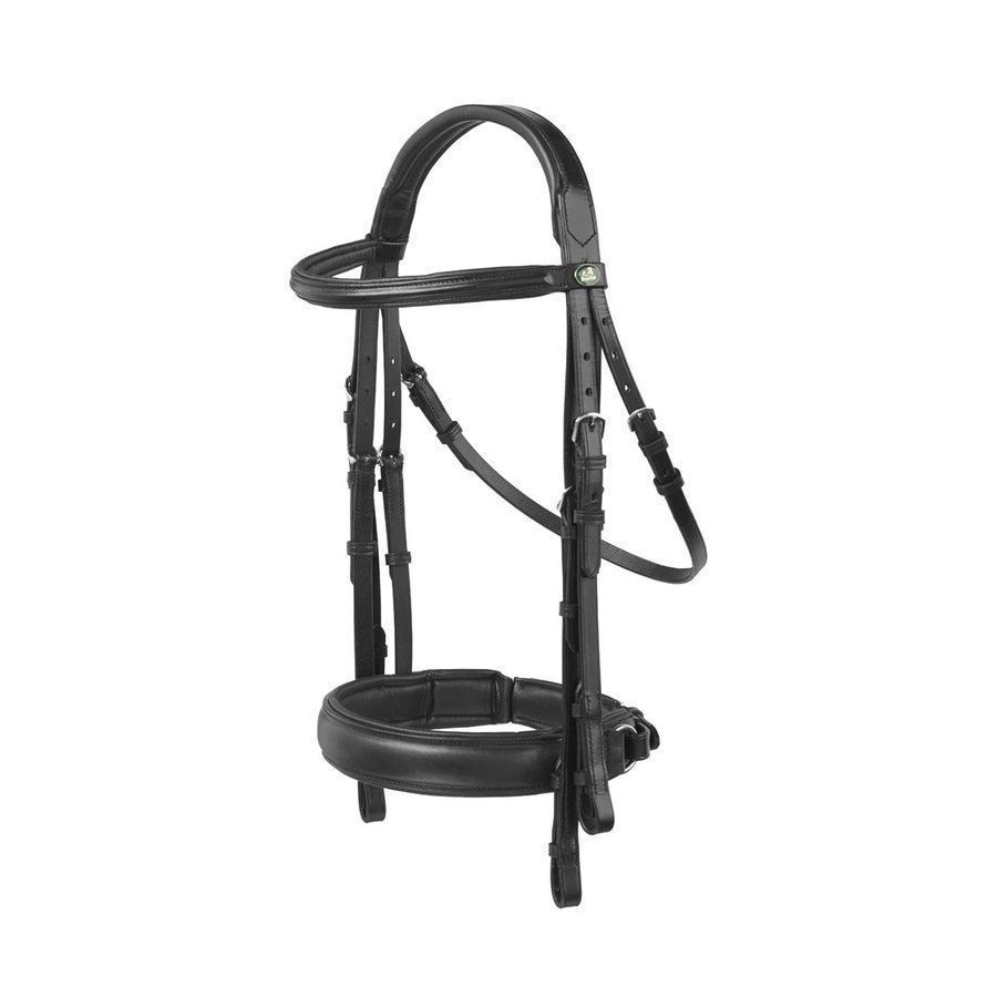 Briglia da dressage regolabile in cuoio italiano CAPRI EVO + doppie redini in cuoio