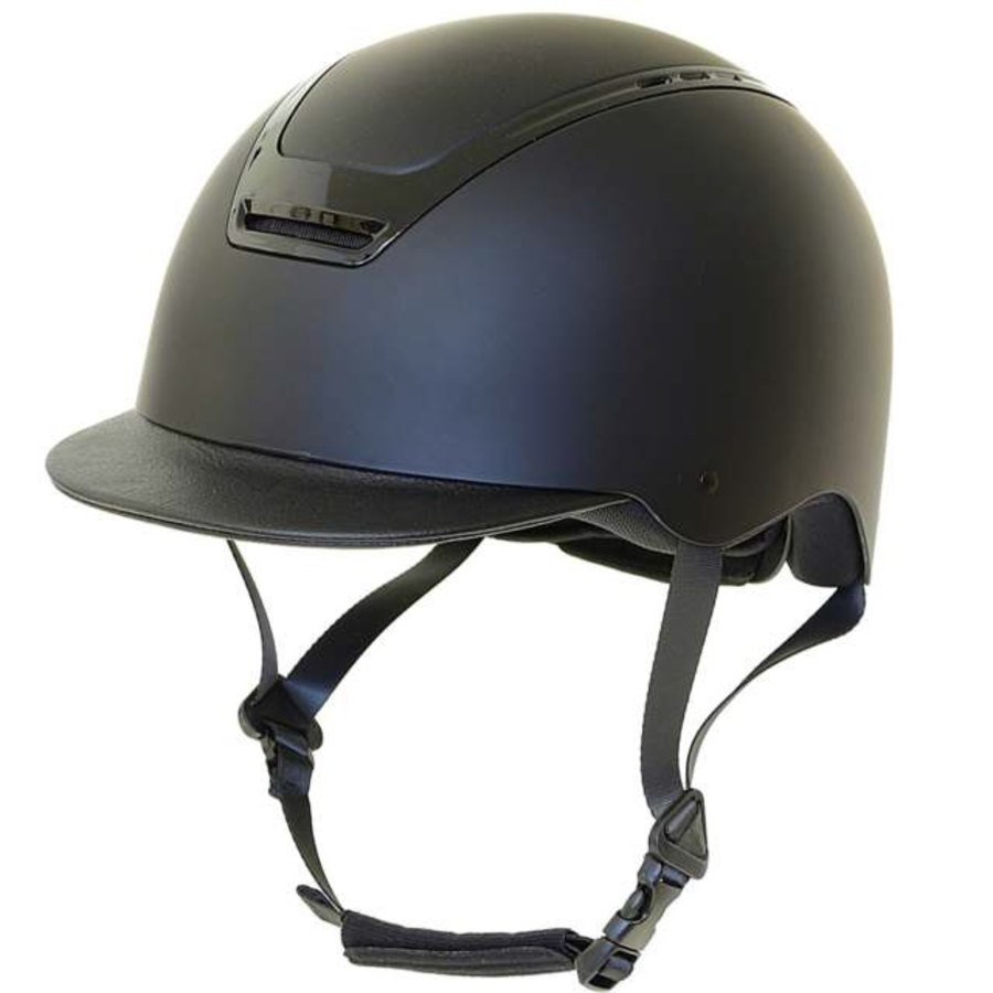 Casco nero opaco con cornice lucida
