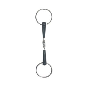 Filetto gomma oliva centrale anelli inox da mm 55 imb. mm14, mm135