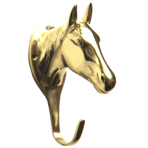 Appendiabiti con testa di cavallo grande in ottone