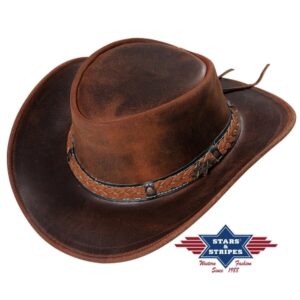Cappello western in cuoio