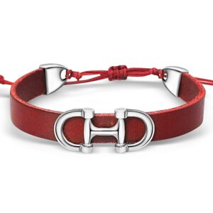 Braccialetto in pelle liscia con decorazione filetto Norka