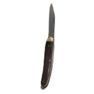 Coltello da trekking con impugnatura in legno e ottone