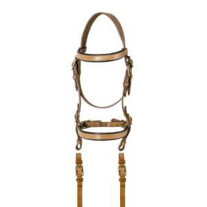 Briglia sarda in cuoio grasso completa di redini