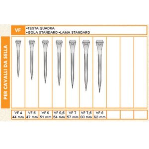 Chiodi mondial misura vf7, confezione da 500 pezzi