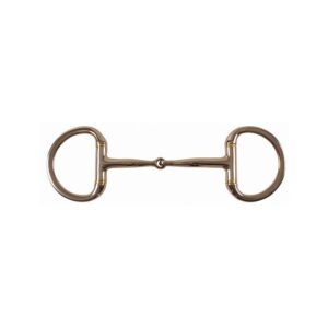 Filetto western a d inox, imboccatura con inserti in rame e anelli schiacciati