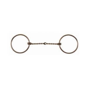 Filetto western inox ad anelli, imboccatura con torciglione fino
