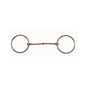 Filetto western inox ad anelli, imboccatura con torciglione fino in rame