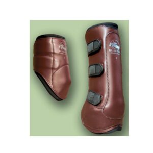 Set paratendini e paranocche grand prix in cuoio, interno in active soft gel e lycra traspirante - taglia L colore MARRONE