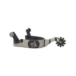 Speroni western in ferro nero con decorazione argenti reining
