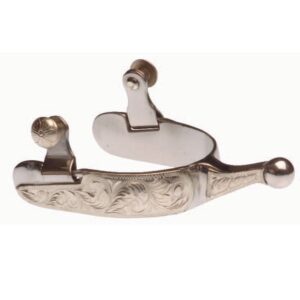 Speroni western inox con pallina e decorazione argenti