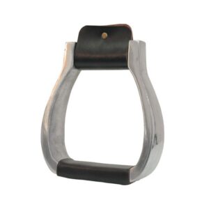 Staffe western in alluminio, pedane rivestite in cuoio