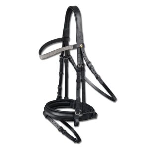 Briglia completa in cuoio, modello s-line Oxford - ULTIMO PEZZO - taglia FULL colore NERO