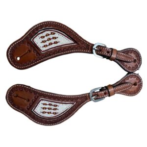 Cinturini per speroni western con decorazione a perline - ULTIMO PEZZO -
