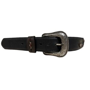 Cintura in pelle con inserti navajo e borchie - ULTIMO PEZZO - misura 32''/80 cm